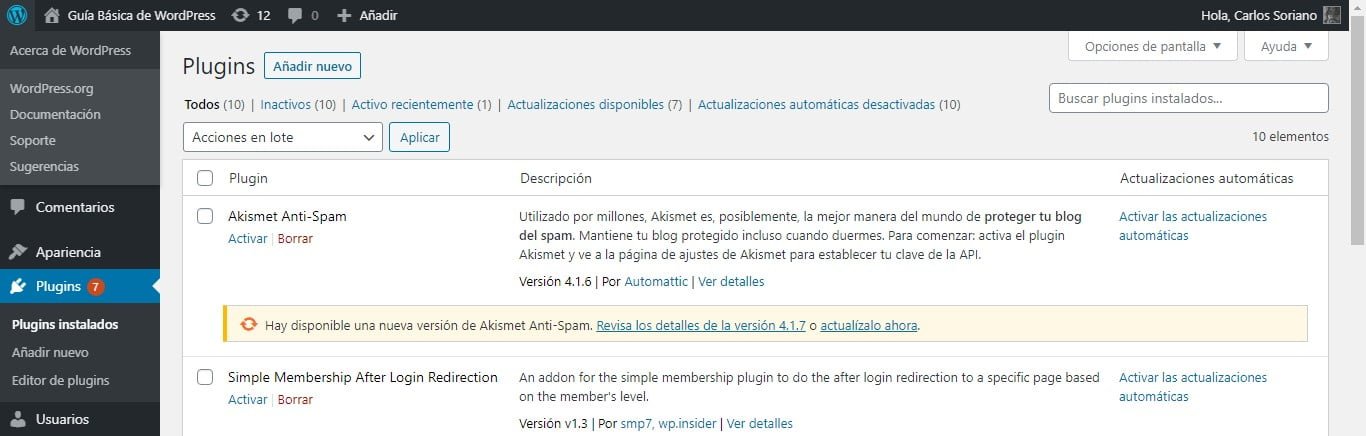 Guía Básica de WordPress - Carlos Soriano - Diseño Web