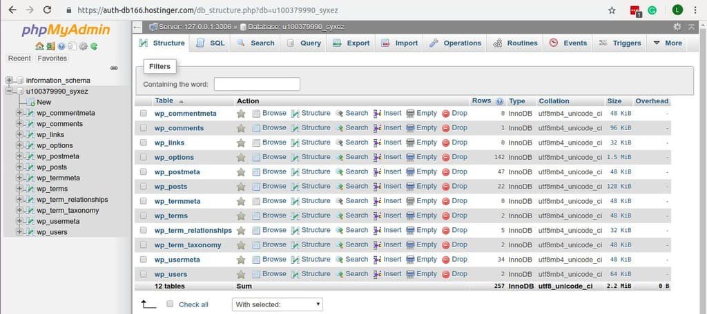Base de datos WordPress - Carlos Soriano