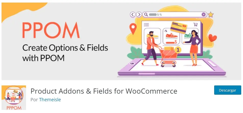 Product Addons & Fields for WooCommerce, plugin de WordPress para crear campos personalizados en los de productos de WooCommerce