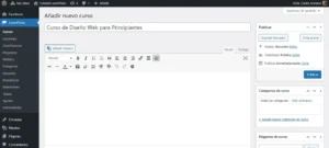 Crear curso en el editor clásico de WordPress Crear curso en el editor clásico de WordPress. Crear Cursos con LearnPress.