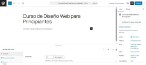 Crear curso en Gutenberg Crear curso en Gutenberg. Crear Cursos con LearnPress.