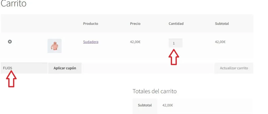 Prueba el descuento con una unidad del producto.