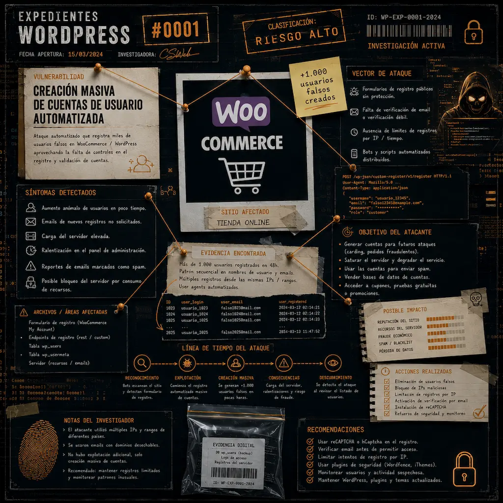 MÁS DE 1.000 USUARIOS FALSOS EN WOOCOMMERCE