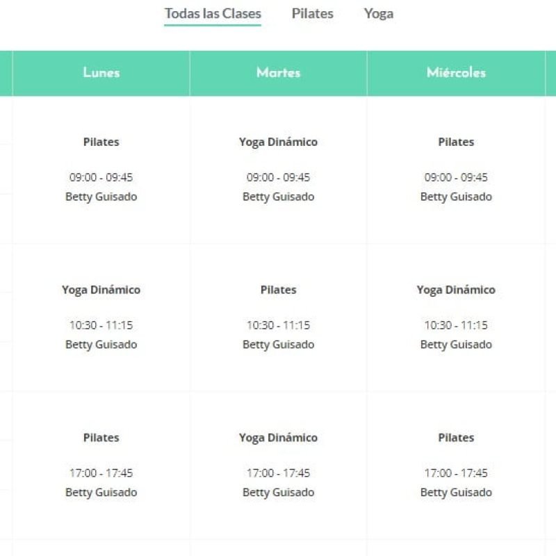 Deporte y Consciencia - Horario de Clases