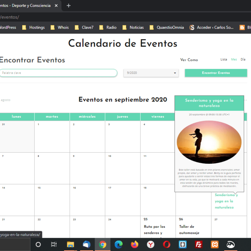 Deporte y Consciencia - Calendario