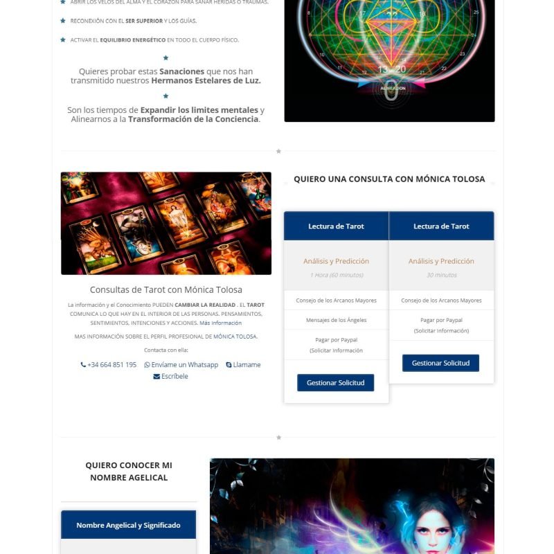 Web Cuerpo de Luz Merkaba - Tablas de Precios