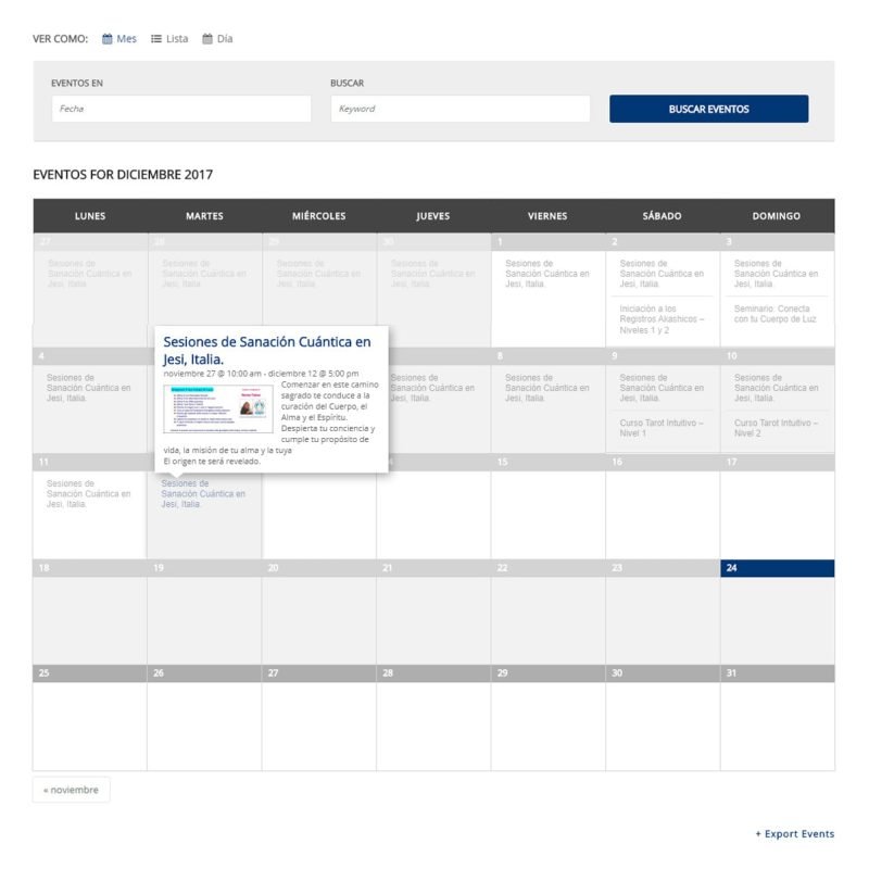 Web-CLM- Calendario de Eventos