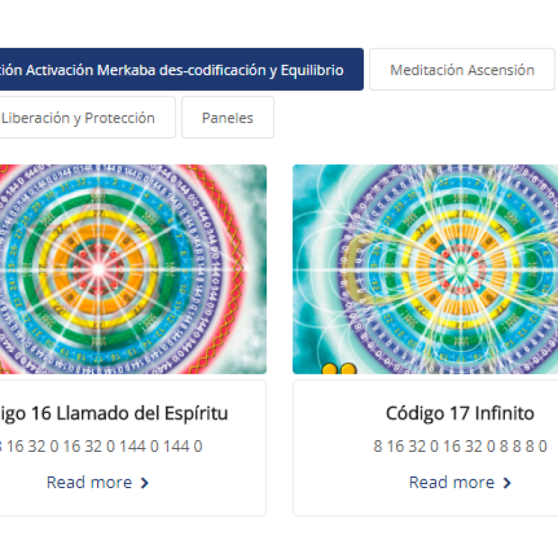 Web Cuerpo de Luz Merkaba - Galería Filtros