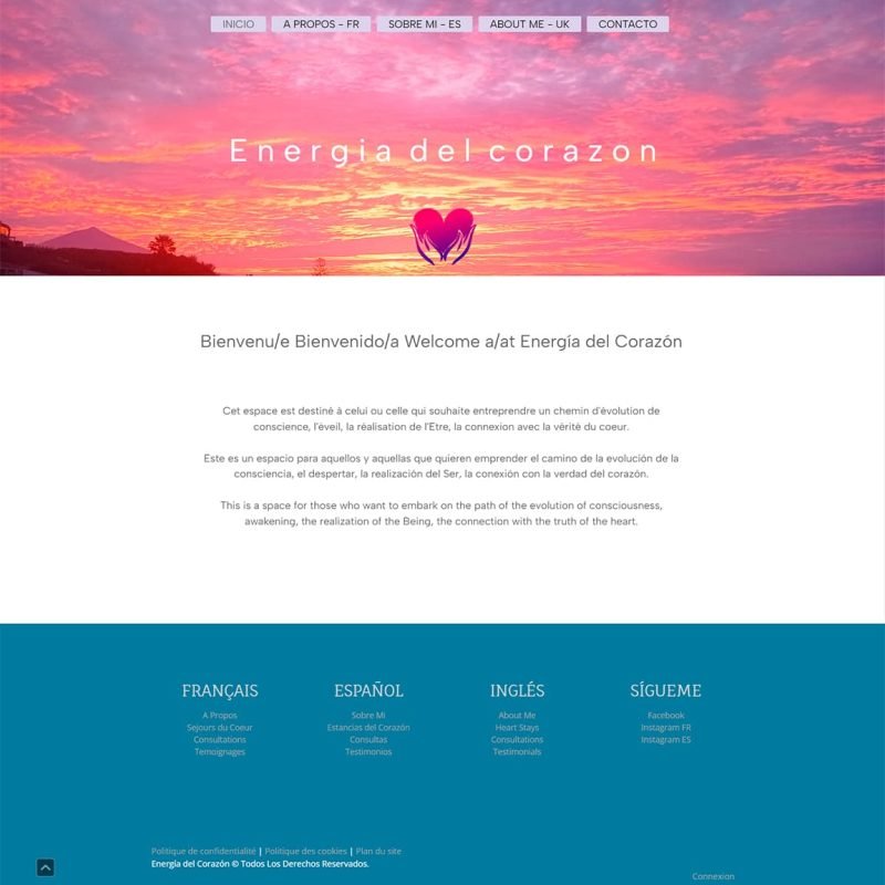 Web Energía del Corazón Pagina inicio
